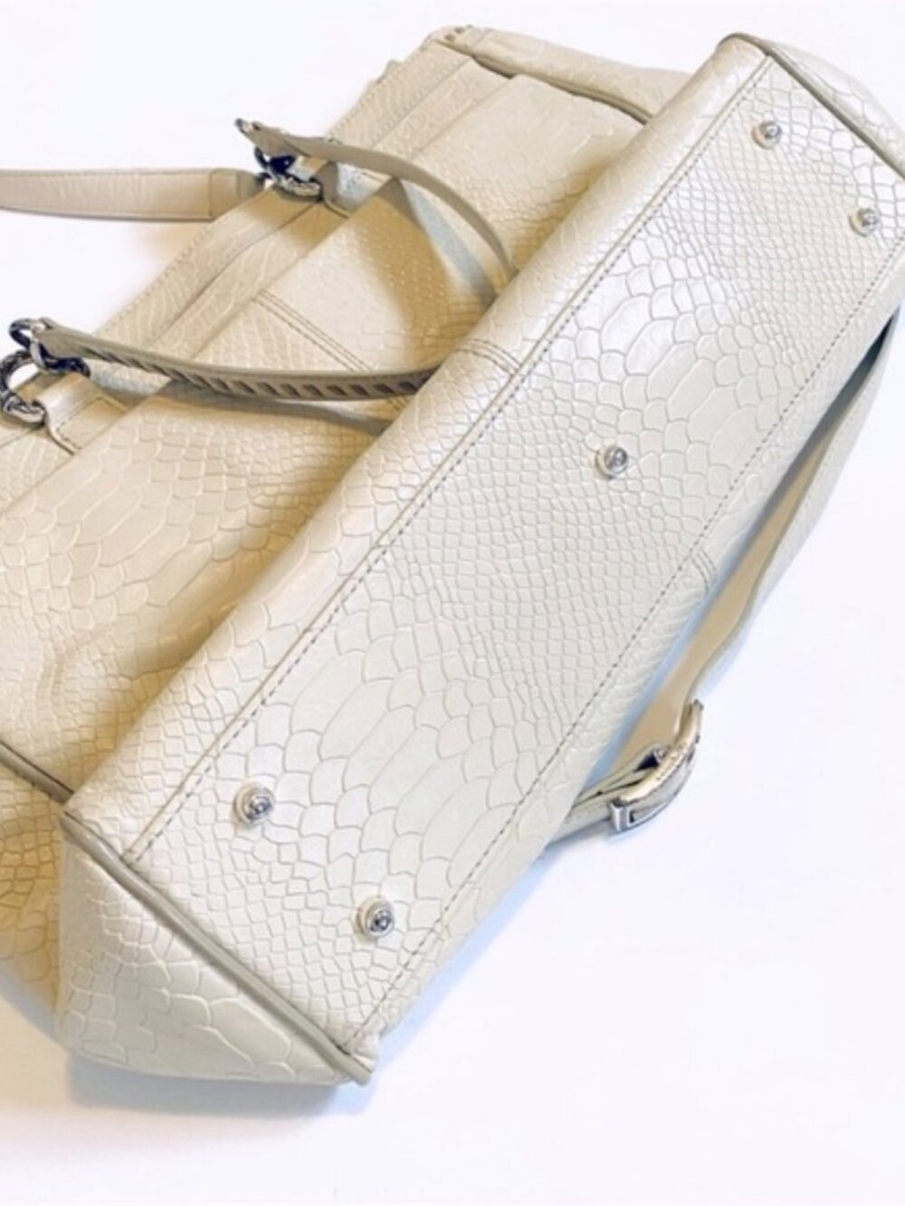 Brighton Handbag Purse Pyton Lace Collection Snake Skin Leather Shoulder Bag - Picture 3 of 15